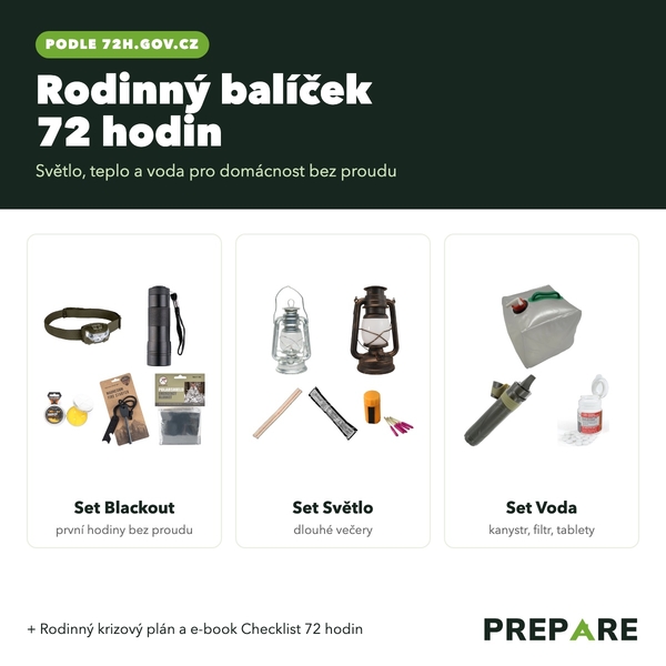 Rodinný balíček 72 hodin – světlo, teplo a voda bez proudu